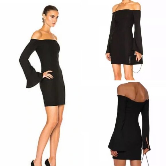 Cinq à Sept Niara Black Cocktail Ponte Mini Dress Size 4 - 2492 - Picture 1 of 15